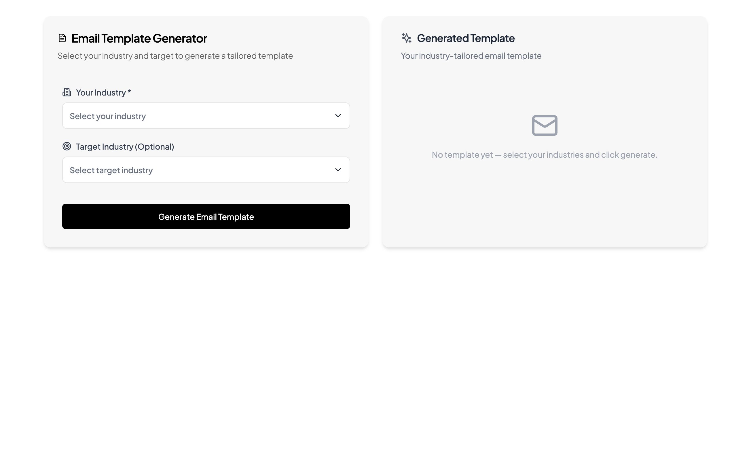 AI Email Template Generator screenshot