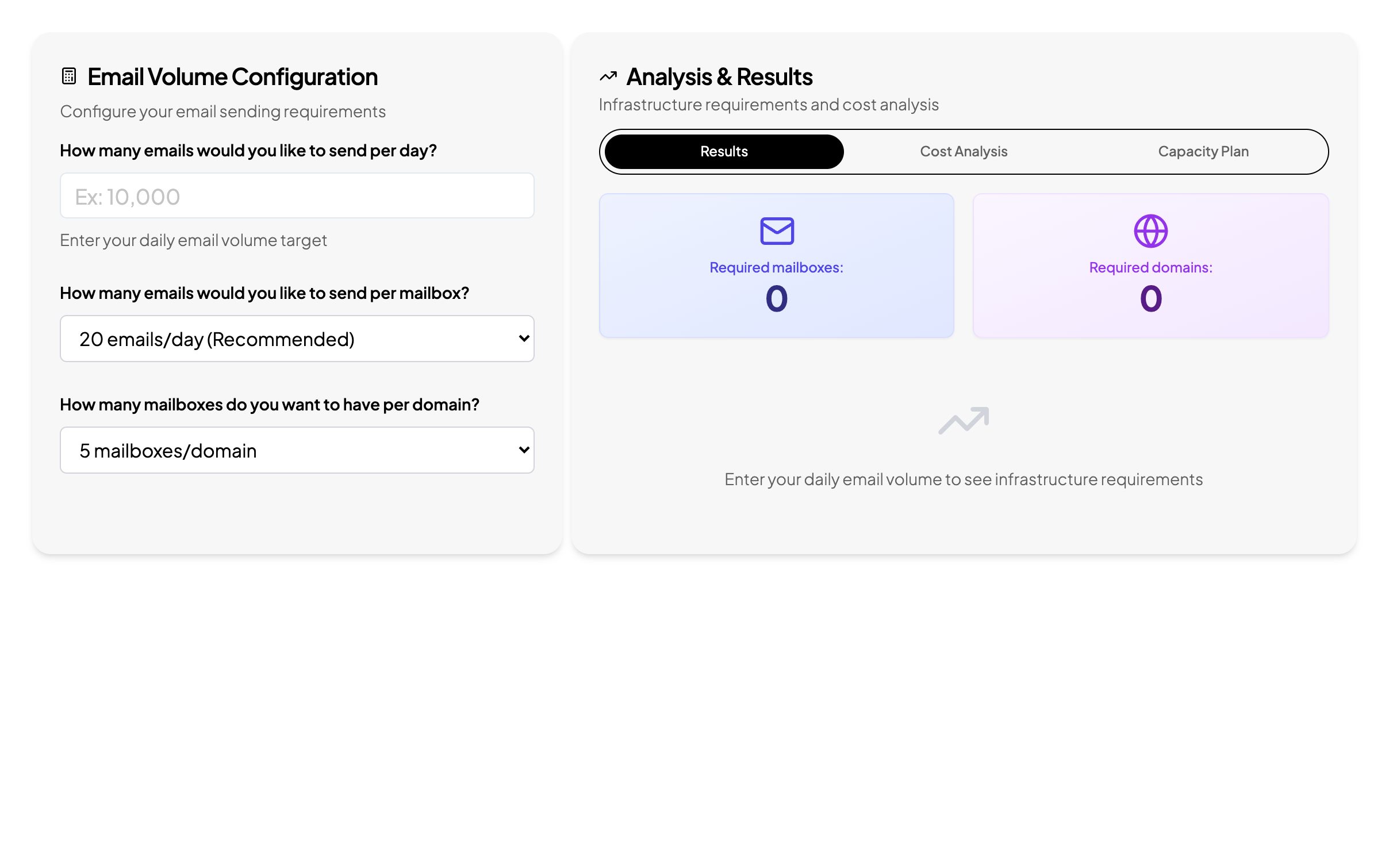 Email Volume Calculator screenshot