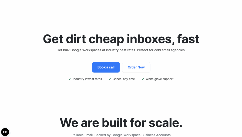 CheapInboxes Homepage