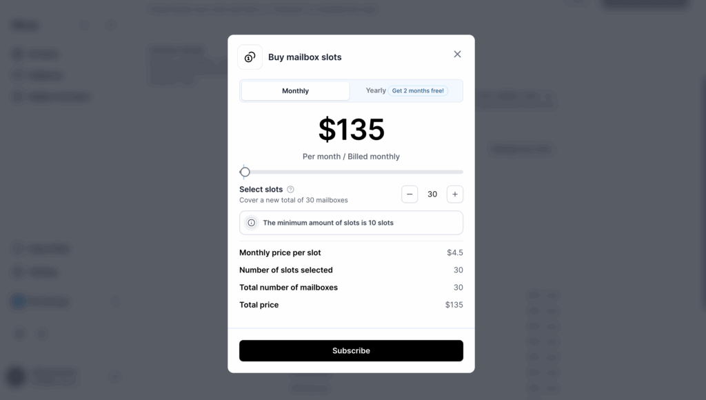 Primeforge pricing for 10 mailboxes