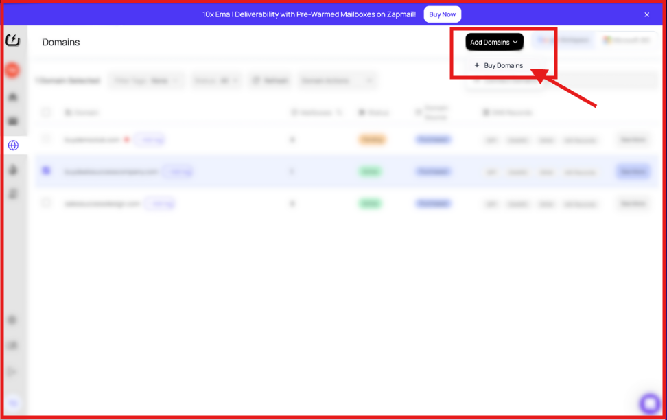 Buy domains from Zapmail
